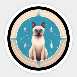 Tonkinese Cat Xmas Ornament, Love Cats Sticker